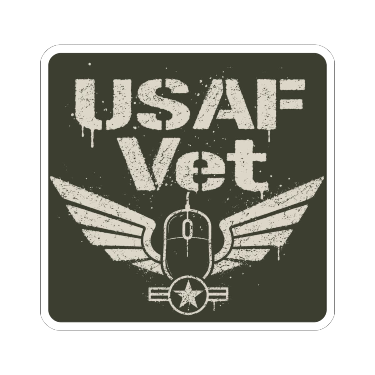 K-Factor Supply Co USAF Vet Mk 2 Sticker 6" × 6"