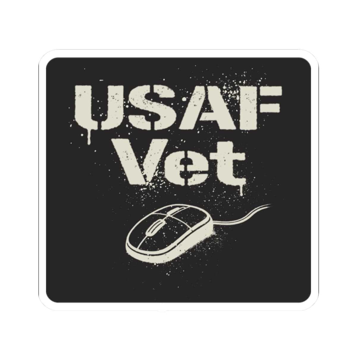K-Factor Supply Co USAF Vet Sticker 2" × 2" / White