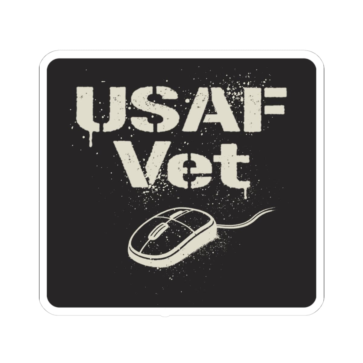 K-Factor Supply Co USAF Vet Sticker 4" × 4" / White