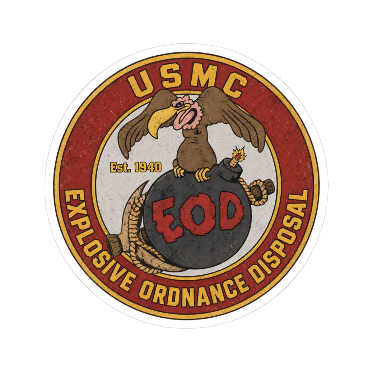K-Factor Supply Co USMC BBP Icon Sticker 3" × 3"