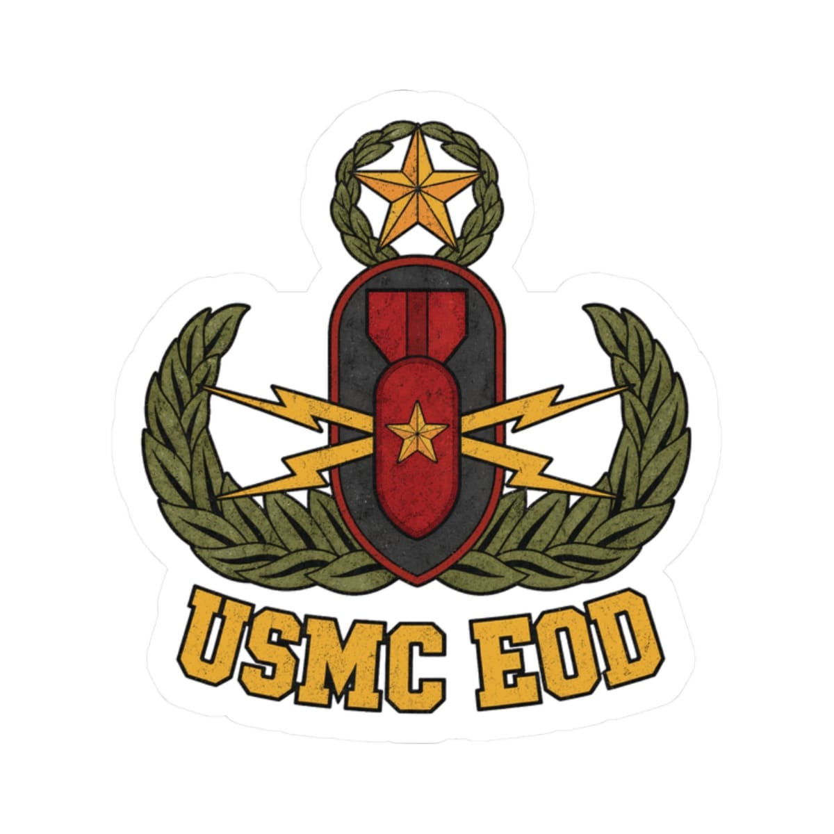 K-Factor Supply Co USMC EOD Crab Sticker 2" × 2"