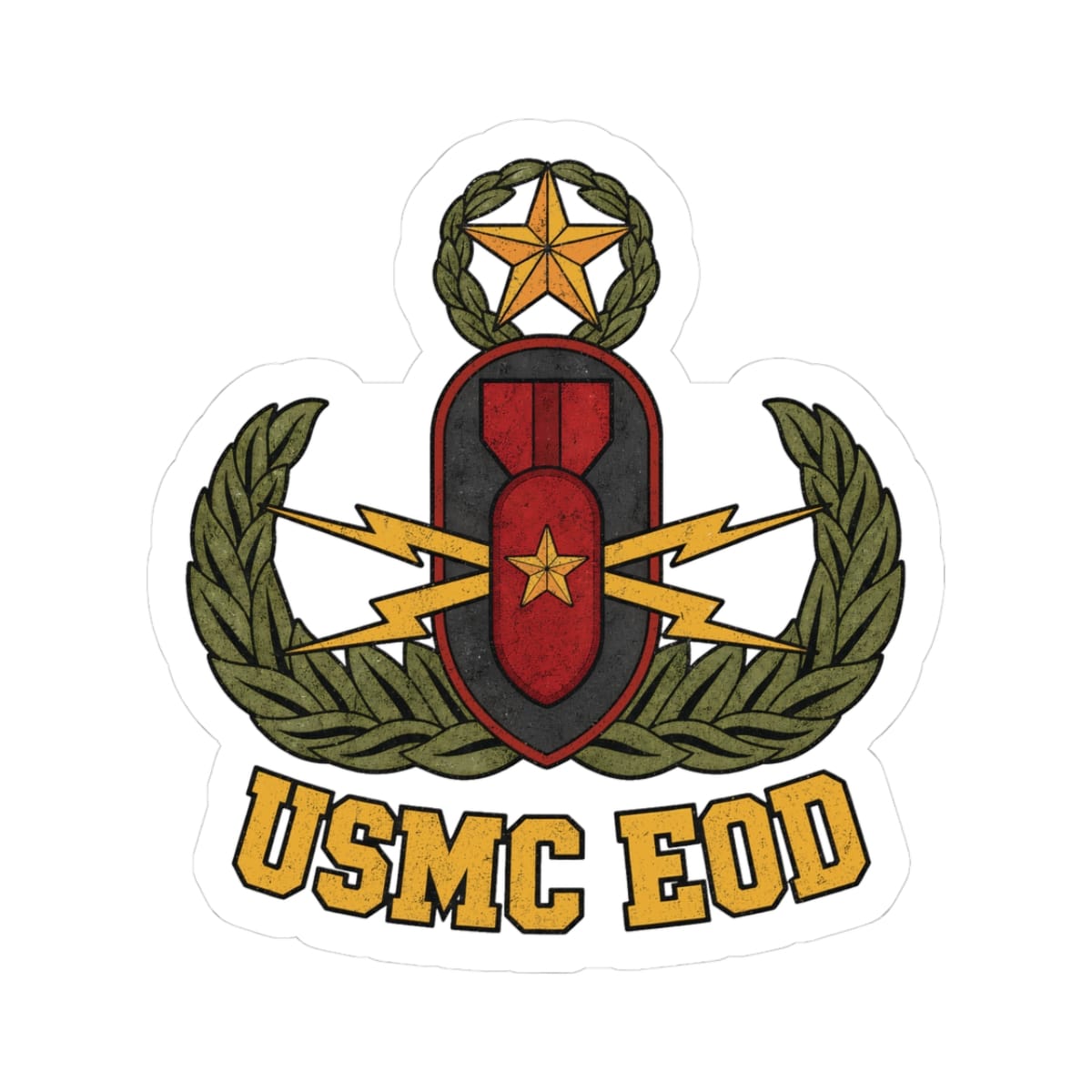 K-Factor Supply Co USMC EOD Crab Sticker 3" × 3"