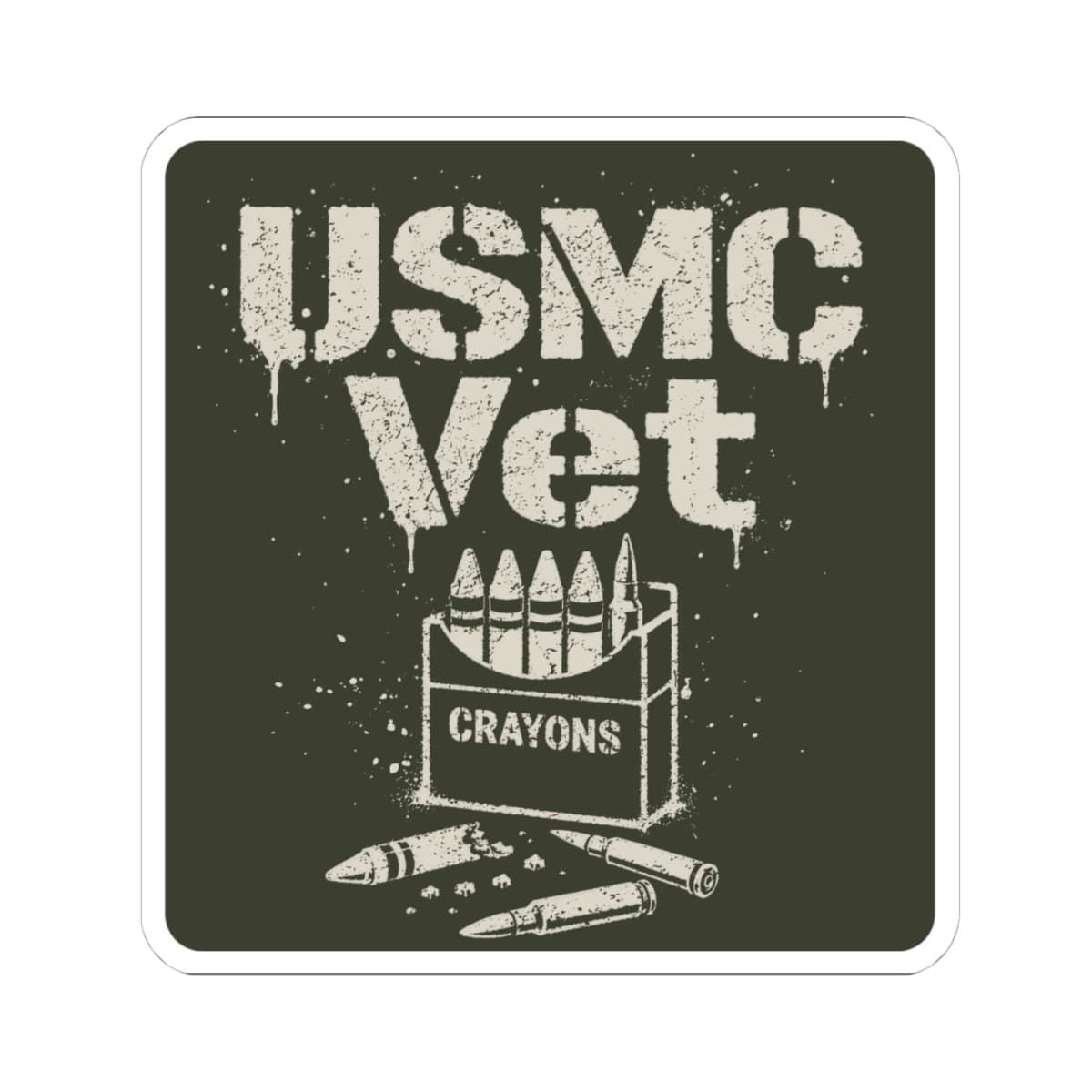 K-Factor Supply Co USMC Vet Mk 1 Mod 1 Sticker 4" × 4"