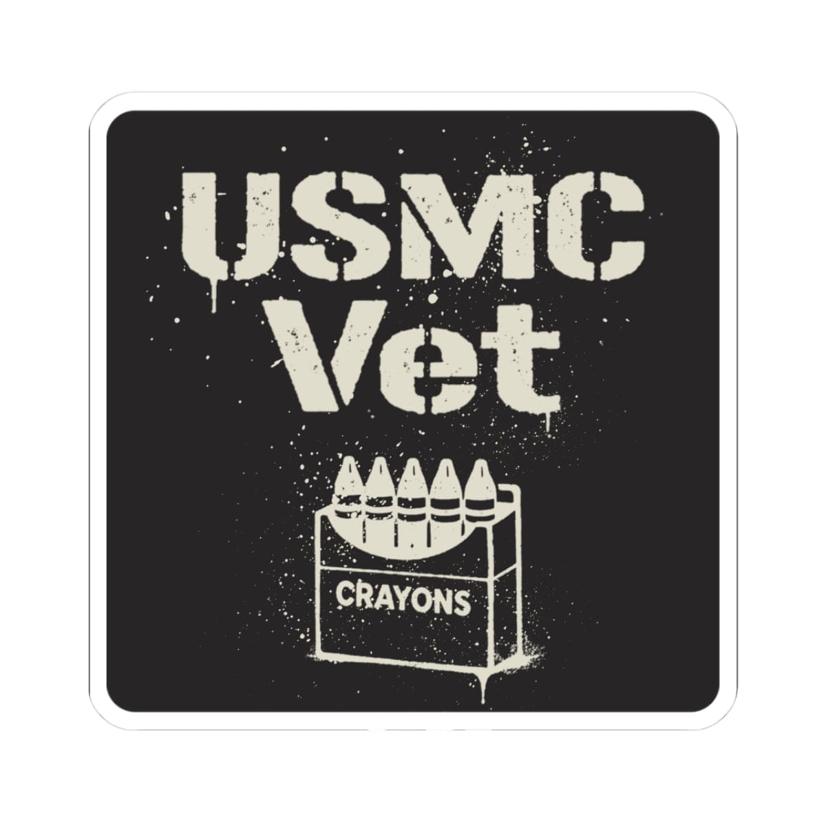 K-Factor Supply Co USMC Vet Sticker 3" × 3" / White