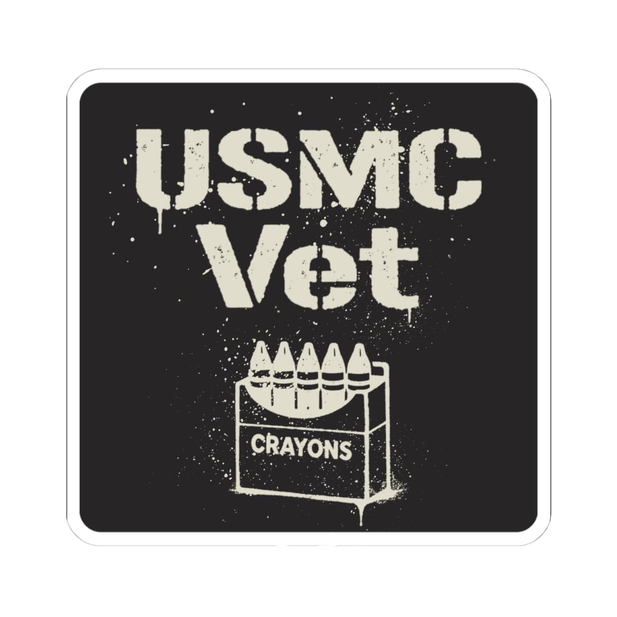 K-Factor Supply Co USMC Vet Sticker 4" × 4" / White