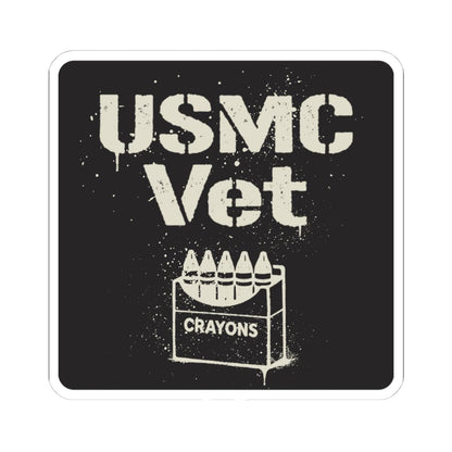 K-Factor Supply Co USMC Vet Sticker 4" × 4" / White