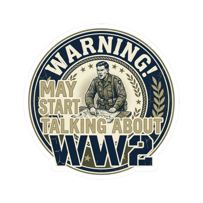 K-Factor Supply Co Warning - WW2 Buff Mk 1 Sticker 2" × 2" / White