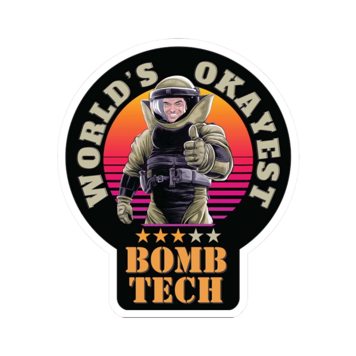 K-Factor Supply Co World's Okayest Bomb Tech Mk 2 Mod 1 Sticker 2" × 2"