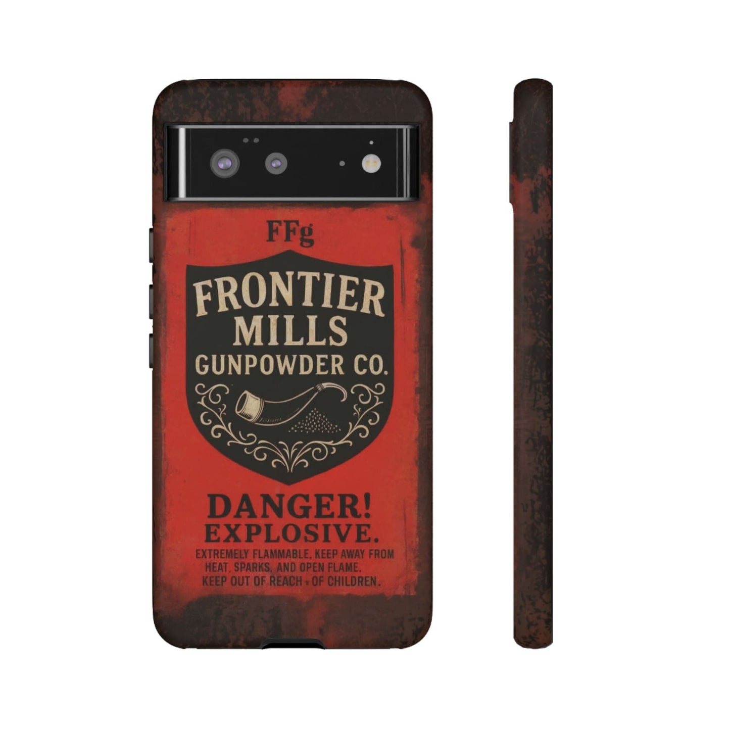 K-Factor Supply Co Frontier Mills Black Powder Tough Android Case Google Pixel 6 / Matte