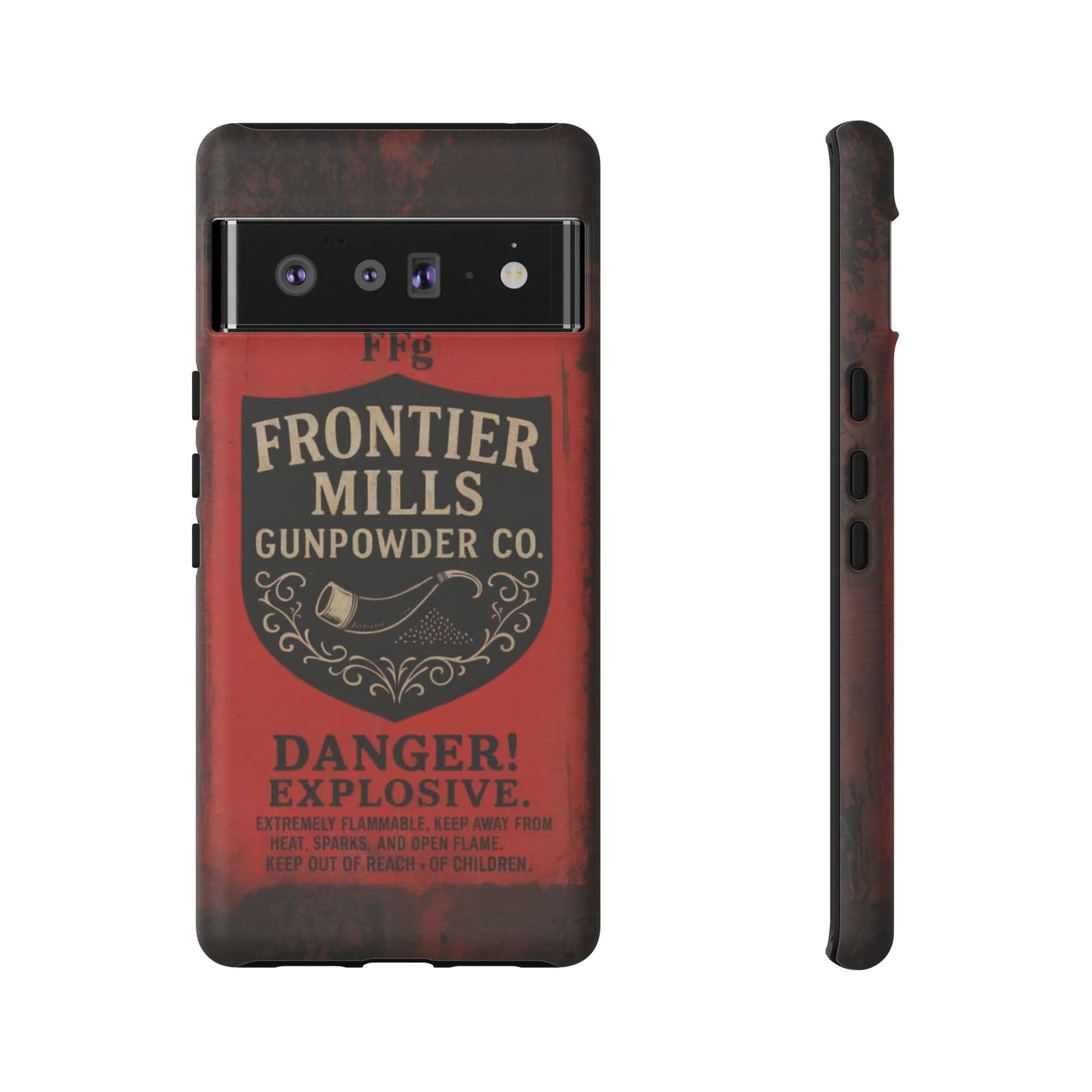 K-Factor Supply Co Frontier Mills Black Powder Tough Android Case Google Pixel 6 Pro / Matte