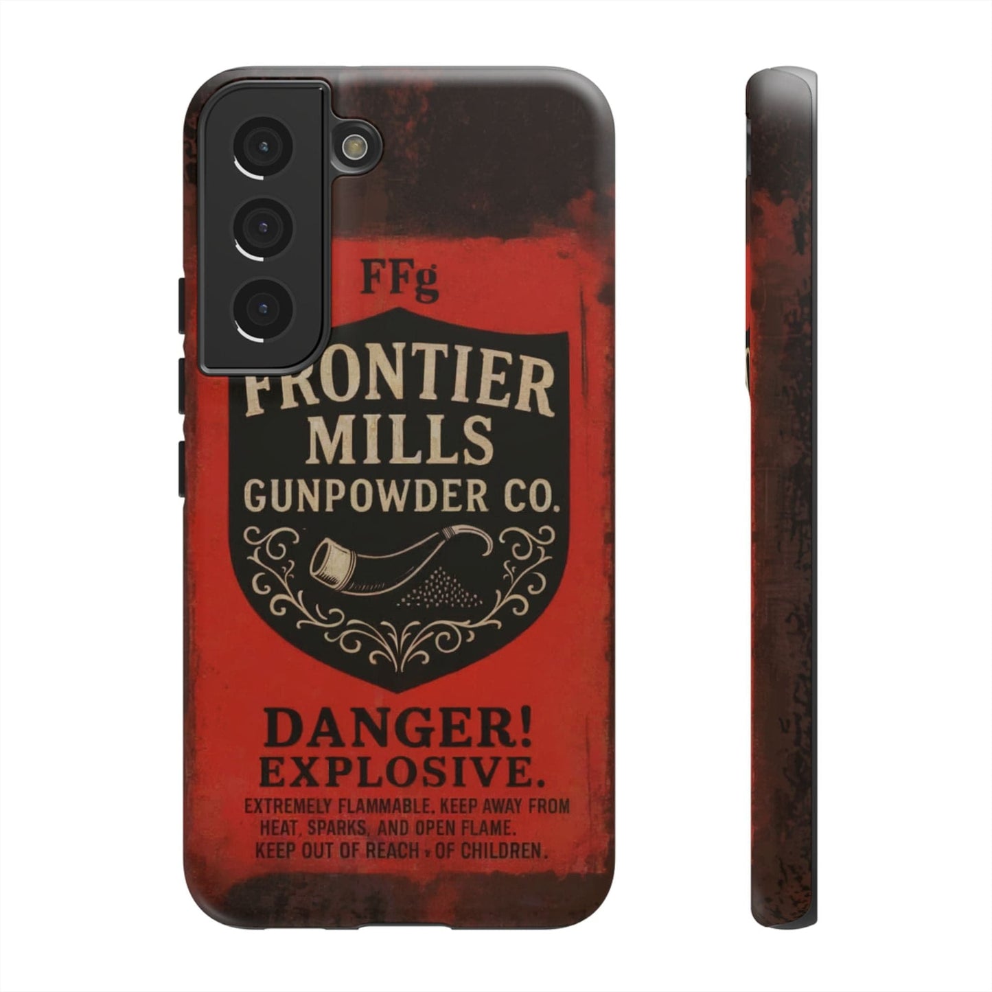 K-Factor Supply Co Frontier Mills Black Powder Tough Android Case Samsung Galaxy S22 / Matte