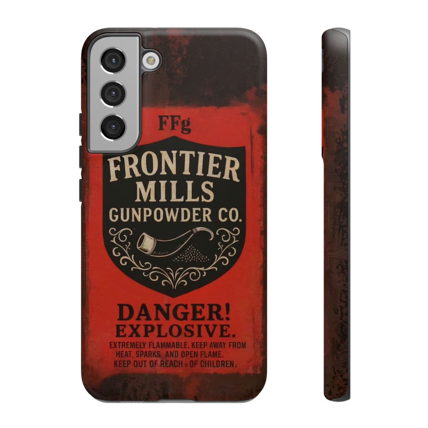 K-Factor Supply Co Frontier Mills Black Powder Tough Android Case Samsung Galaxy S22 Plus / Matte
