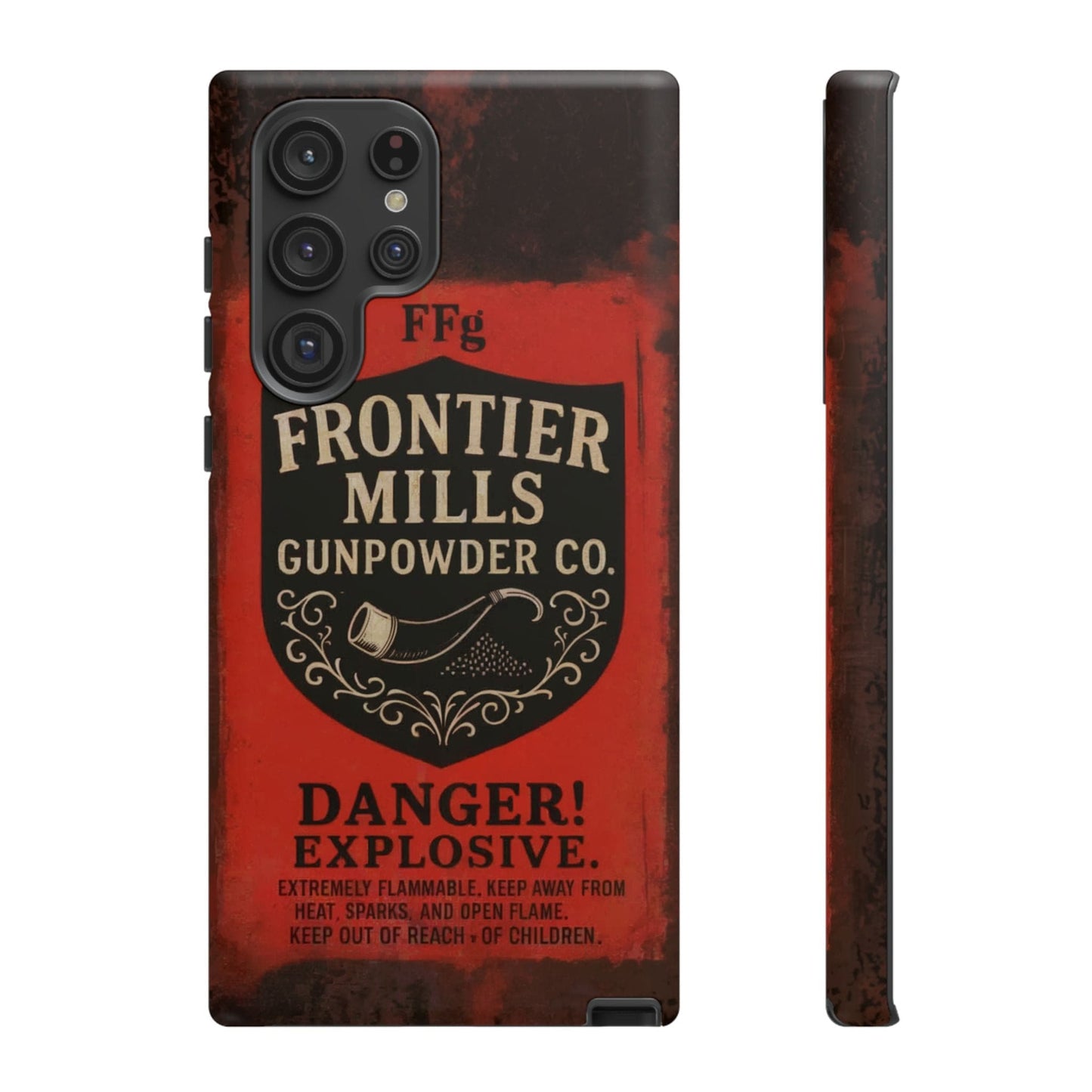 K-Factor Supply Co Frontier Mills Black Powder Tough Android Case Samsung Galaxy S22 Ultra