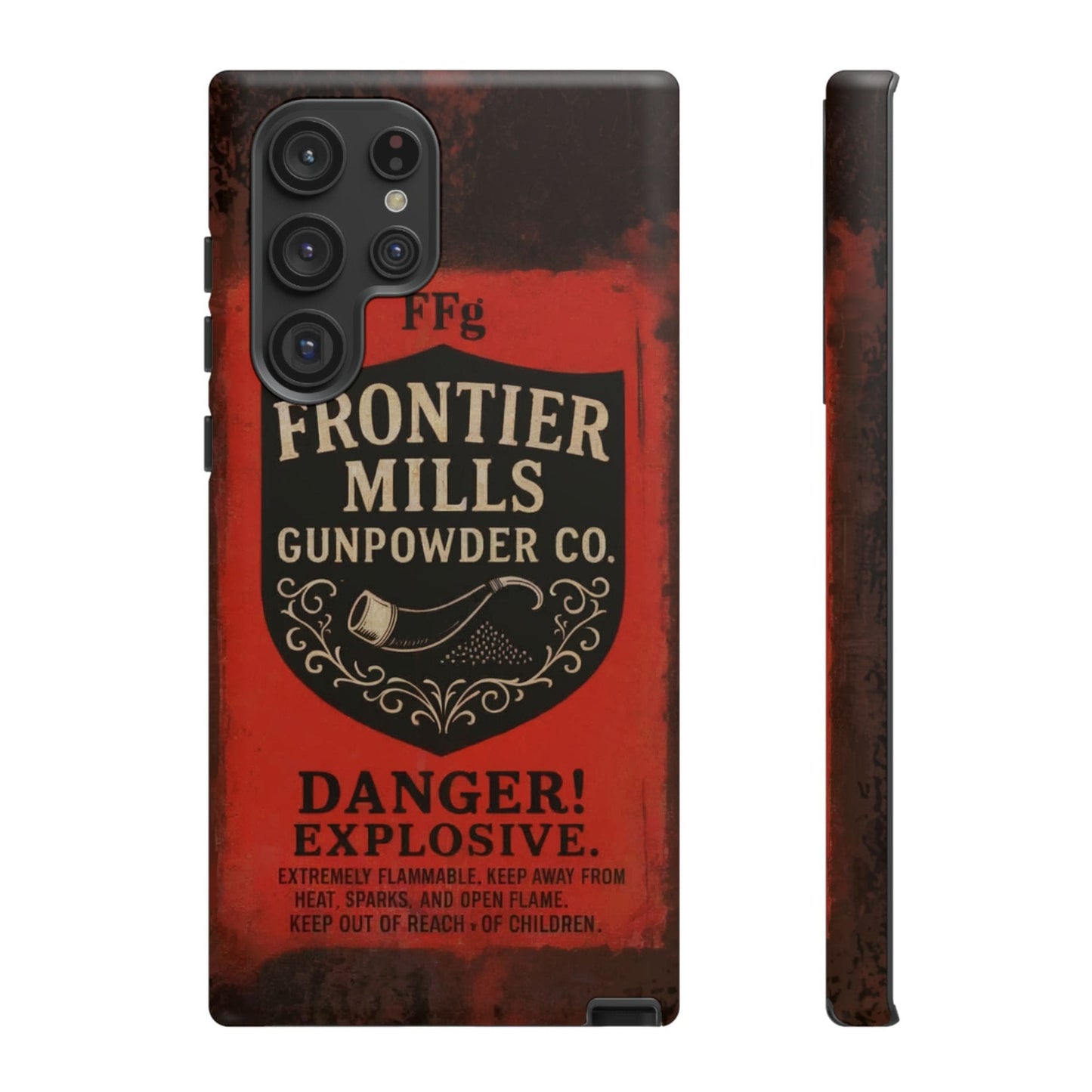 K-Factor Supply Co Frontier Mills Black Powder Tough Android Case Samsung Galaxy S22 Ultra / Matte