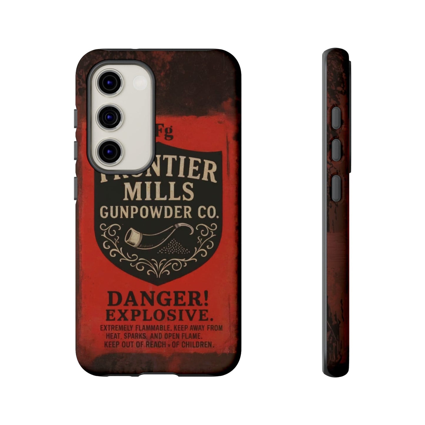 K-Factor Supply Co Frontier Mills Black Powder Tough Android Case Samsung Galaxy S23 / Matte