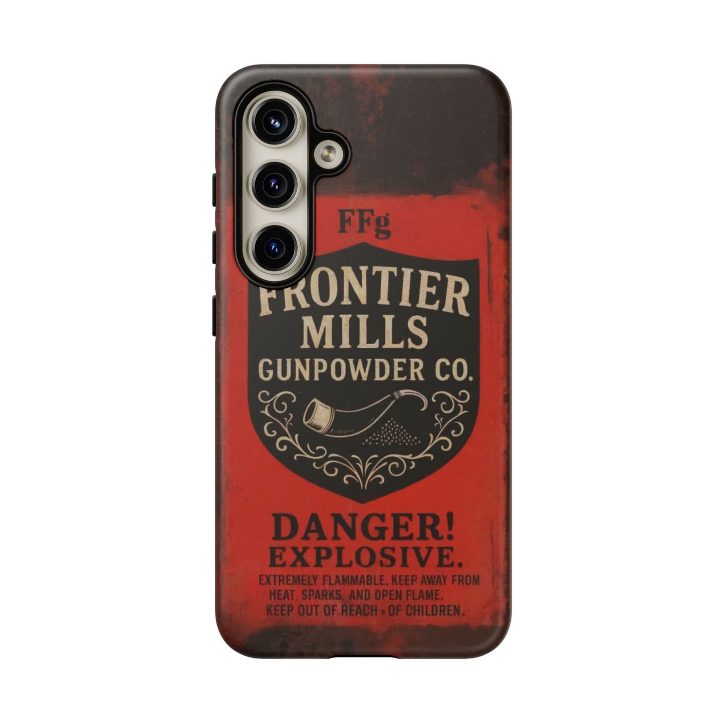 K-Factor Supply Co Frontier Mills Black Powder Tough Android Case Samsung Galaxy S24