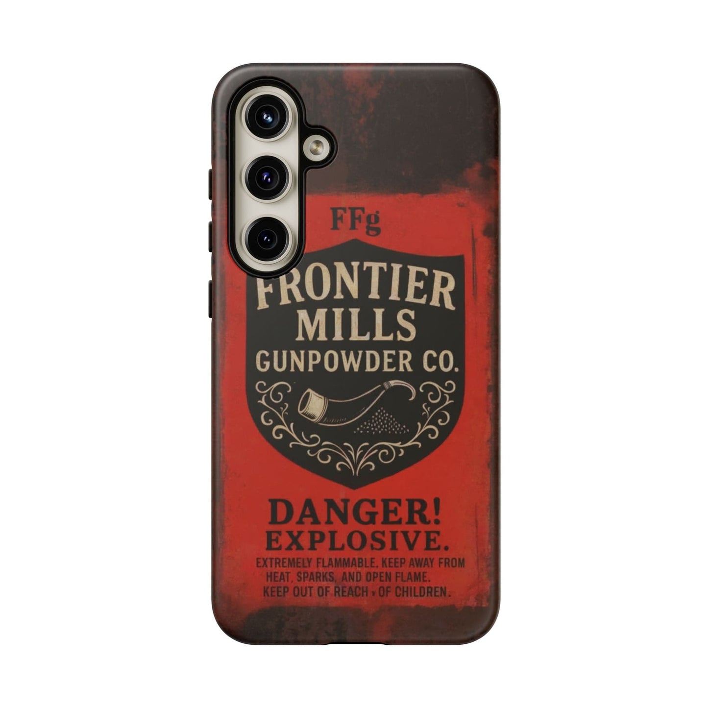 K-Factor Supply Co Frontier Mills Black Powder Tough Android Case Samsung Galaxy S24 Plus