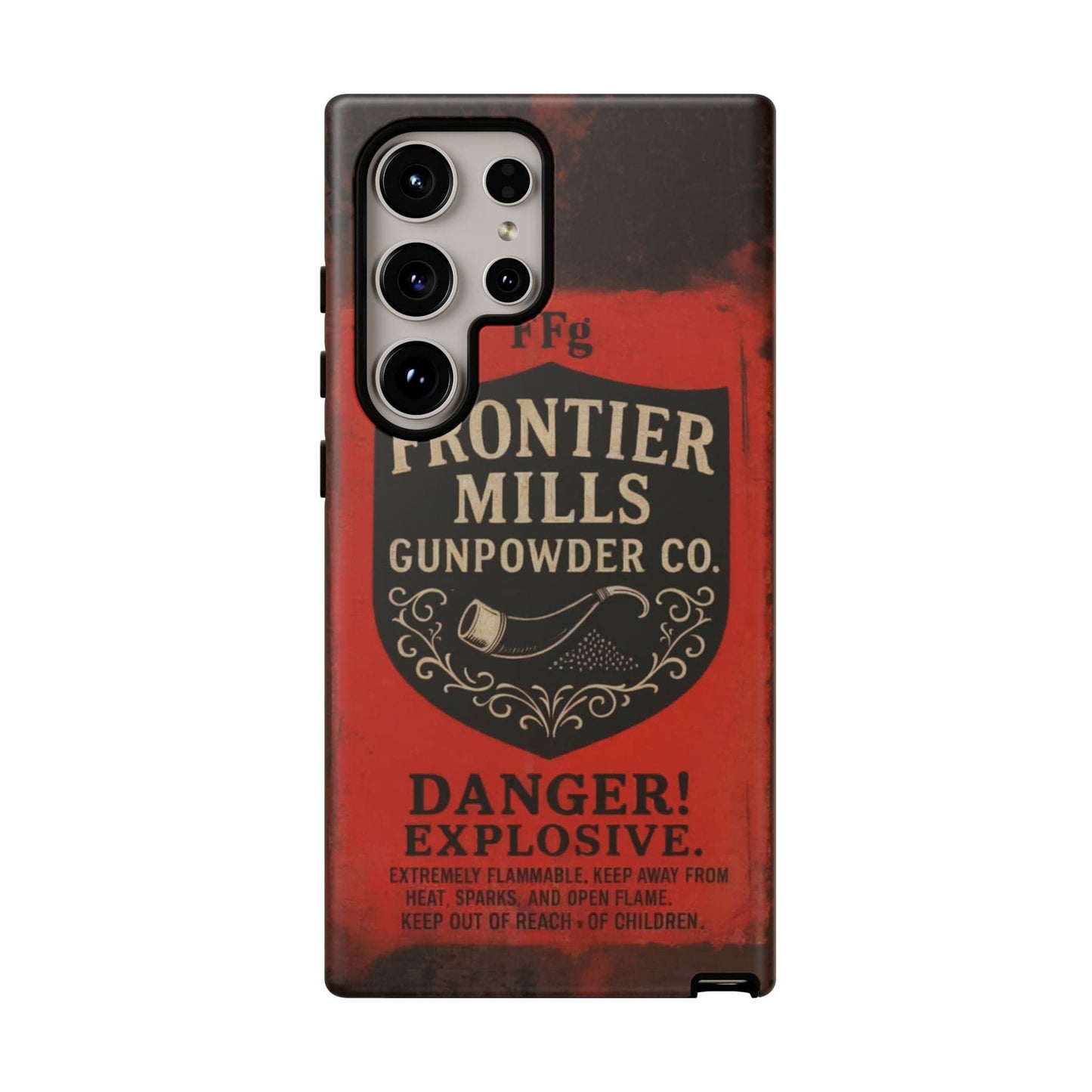 K-Factor Supply Co Frontier Mills Black Powder Tough Android Case Samsung Galaxy S24 Ultra