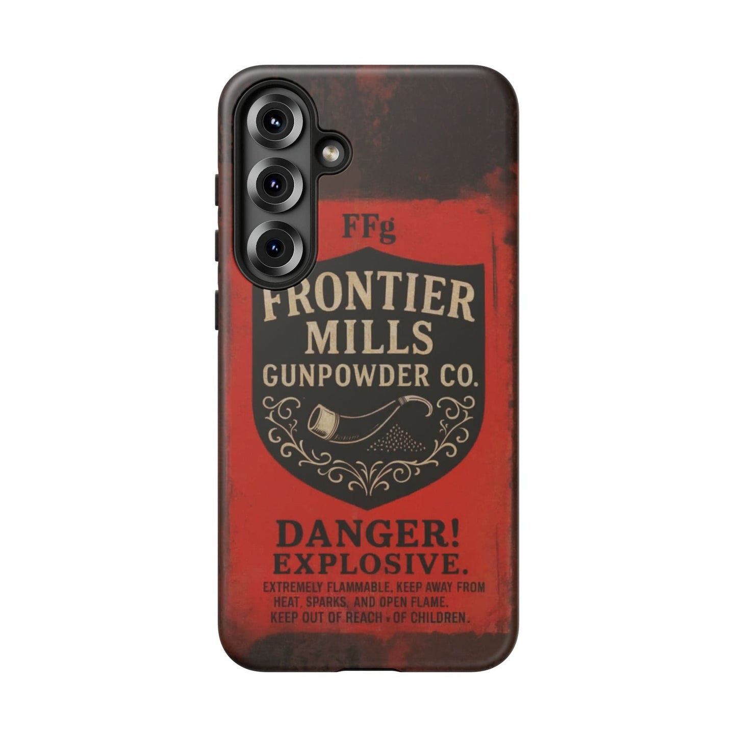 K-Factor Supply Co Frontier Mills Black Powder Tough Android Case Samsung Galaxy S25 Plus