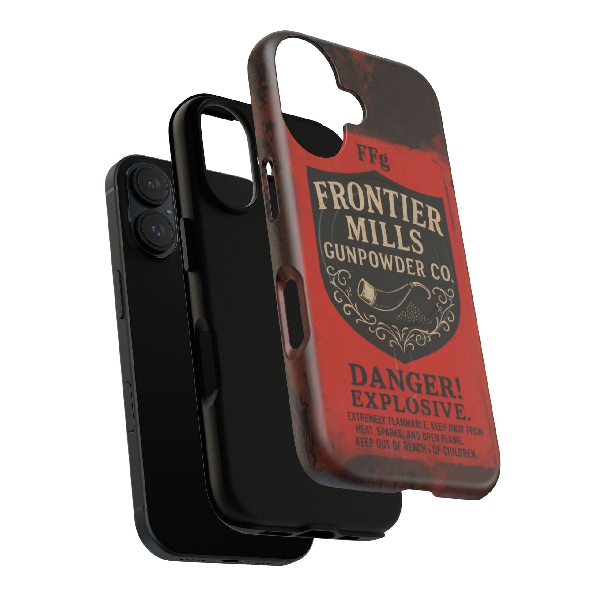 K-Factor Supply Co Frontier Mills Black Powder Tough Magnetic iPhone Case
