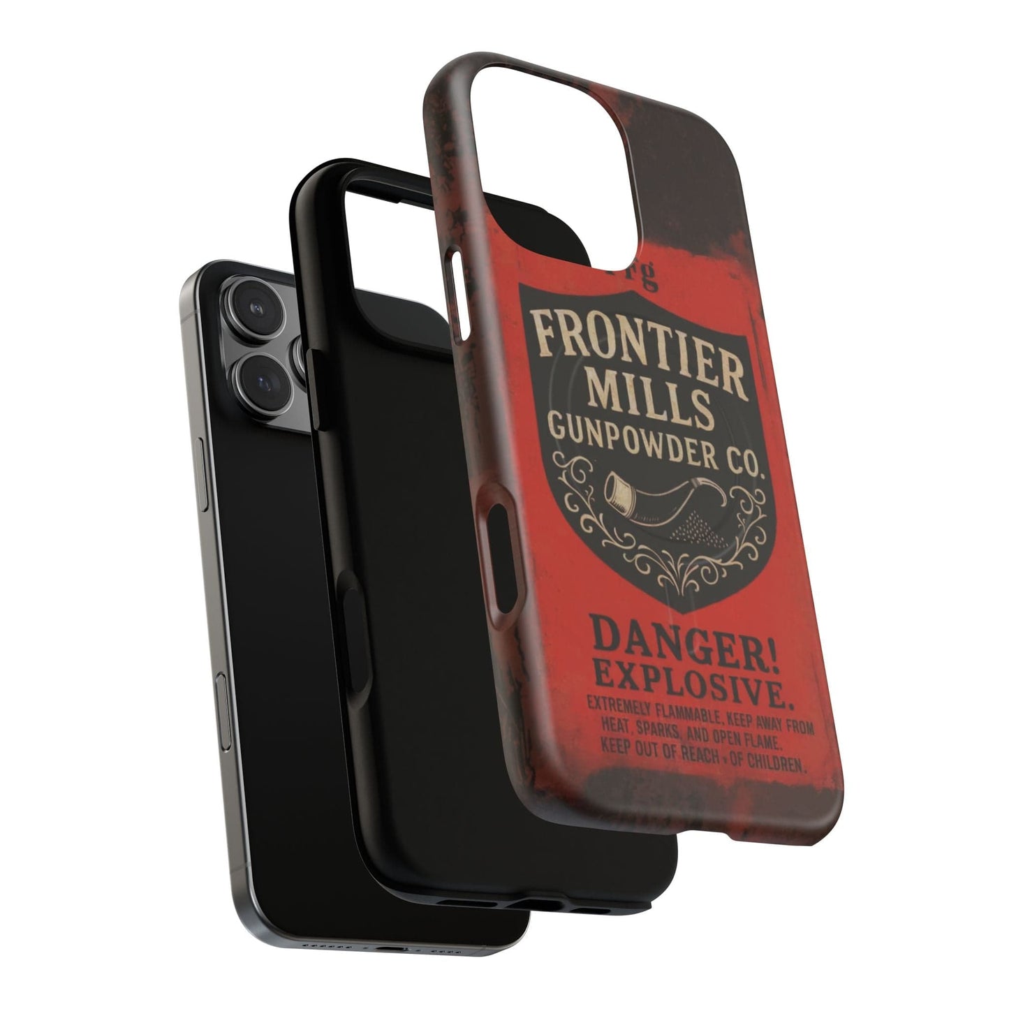 K-Factor Supply Co Frontier Mills Black Powder Tough Magnetic iPhone Case