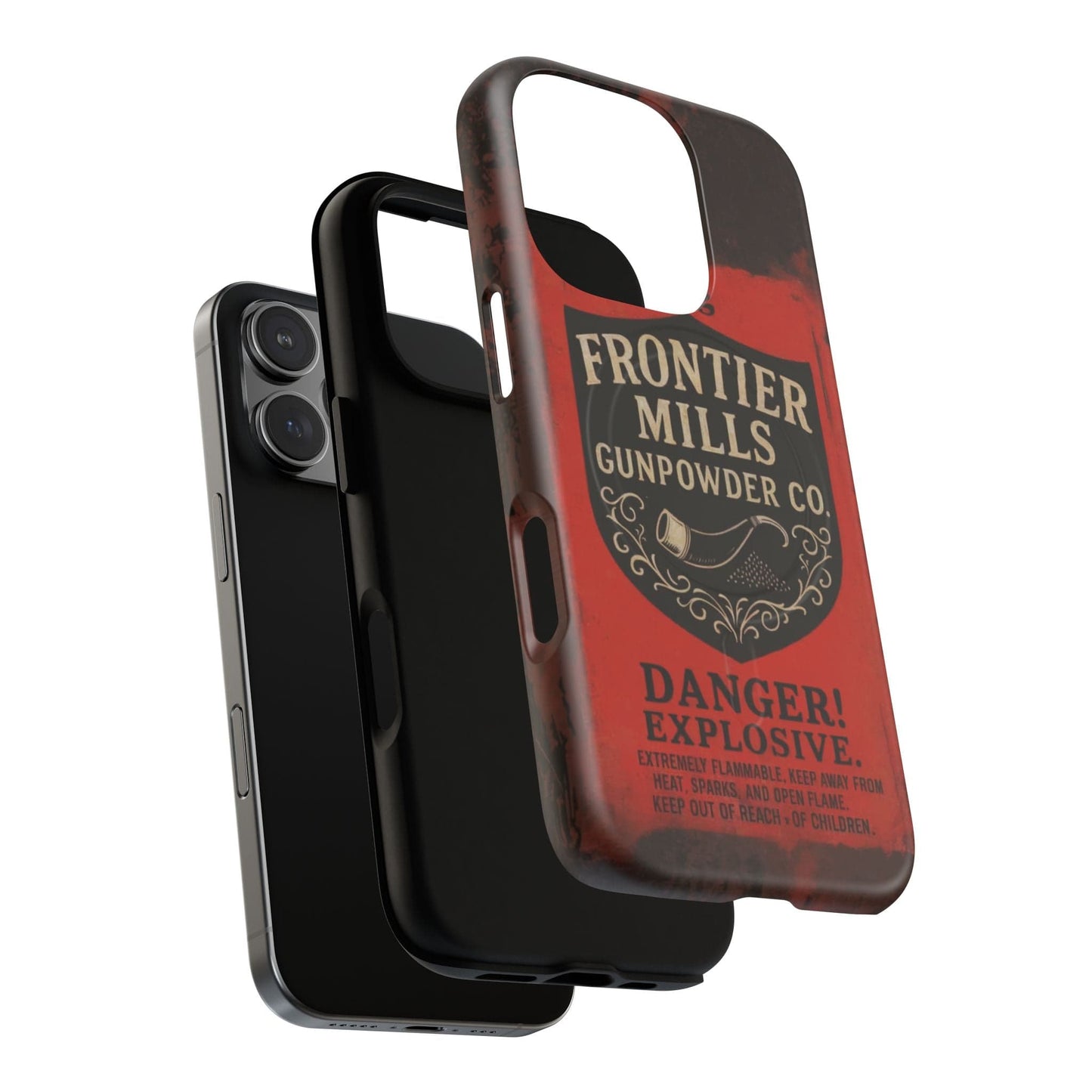 K-Factor Supply Co Frontier Mills Black Powder Tough Magnetic iPhone Case