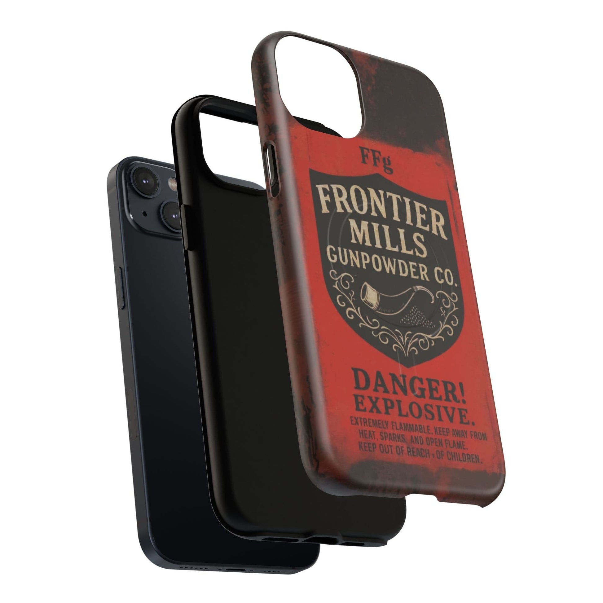 K-Factor Supply Co Frontier Mills Black Powder Tough Magnetic iPhone Case