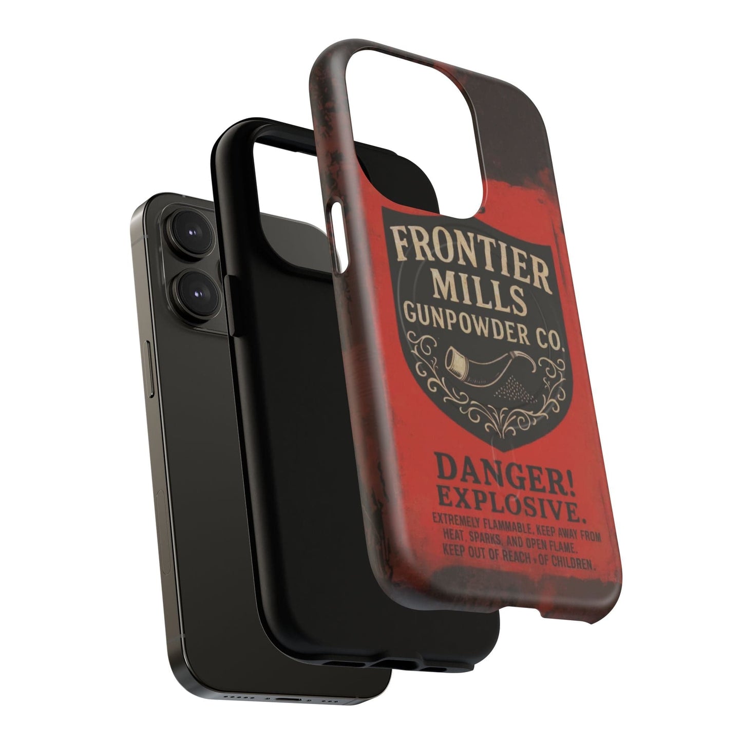 K-Factor Supply Co Frontier Mills Black Powder Tough Magnetic iPhone Case
