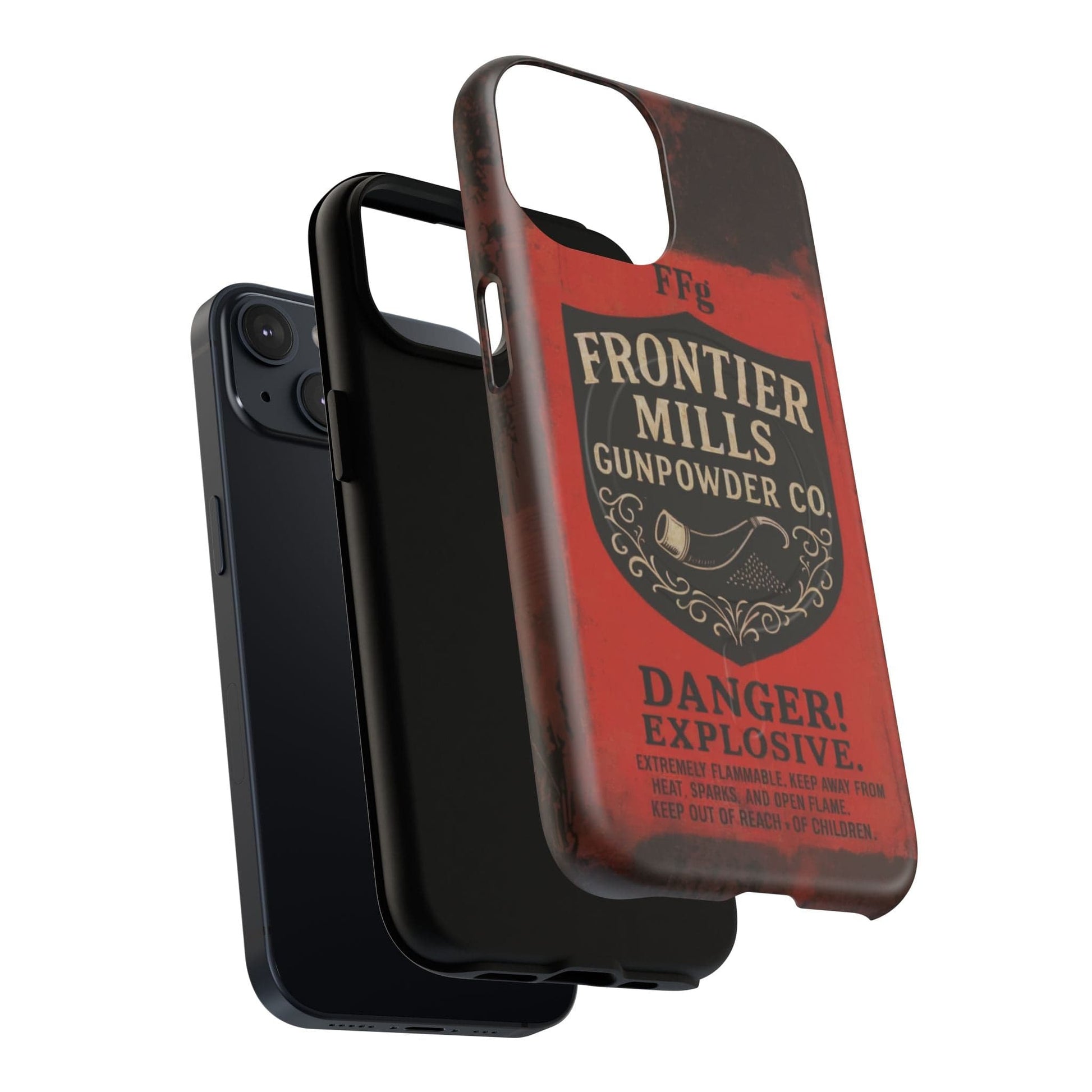 K-Factor Supply Co Frontier Mills Black Powder Tough Magnetic iPhone Case