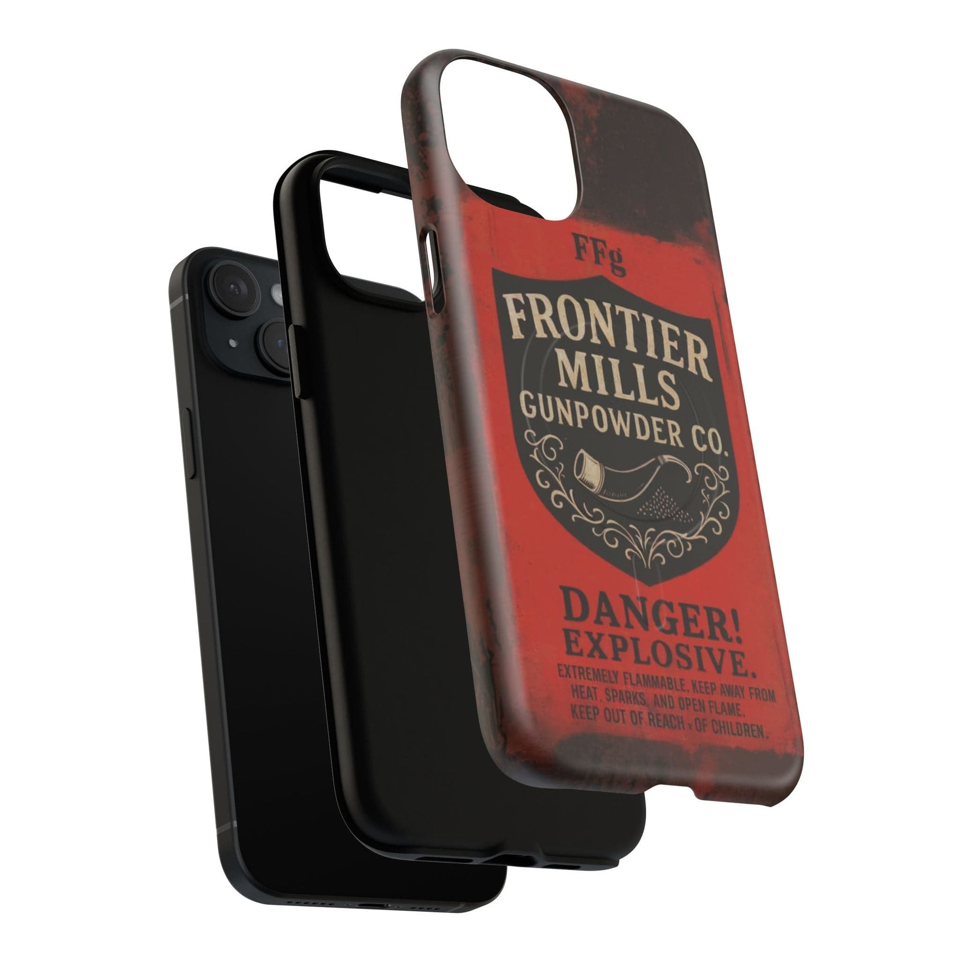 K-Factor Supply Co Frontier Mills Black Powder Tough Magnetic iPhone Case