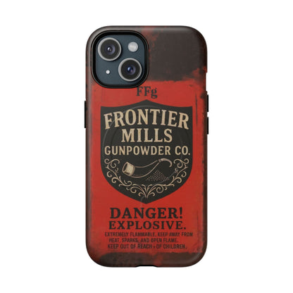 K-Factor Supply Co Frontier Mills Black Powder Tough Magnetic iPhone Case iPhone 15