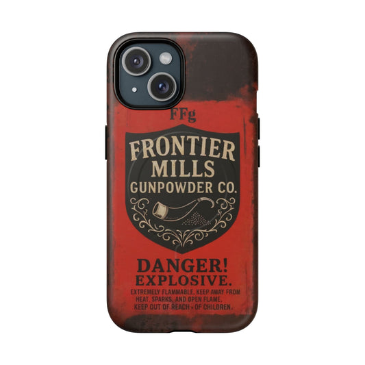 K-Factor Supply Co Frontier Mills Black Powder Tough Magnetic iPhone Case iPhone 15