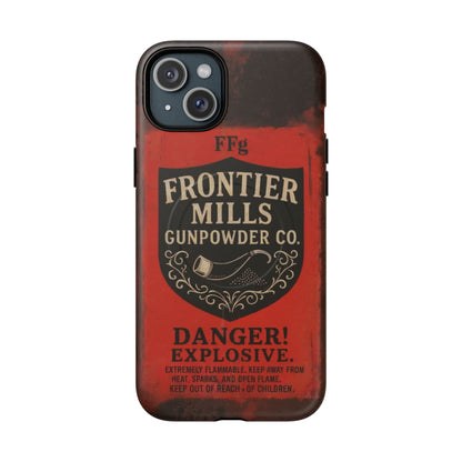 K-Factor Supply Co Frontier Mills Black Powder Tough Magnetic iPhone Case iPhone 15 Plus