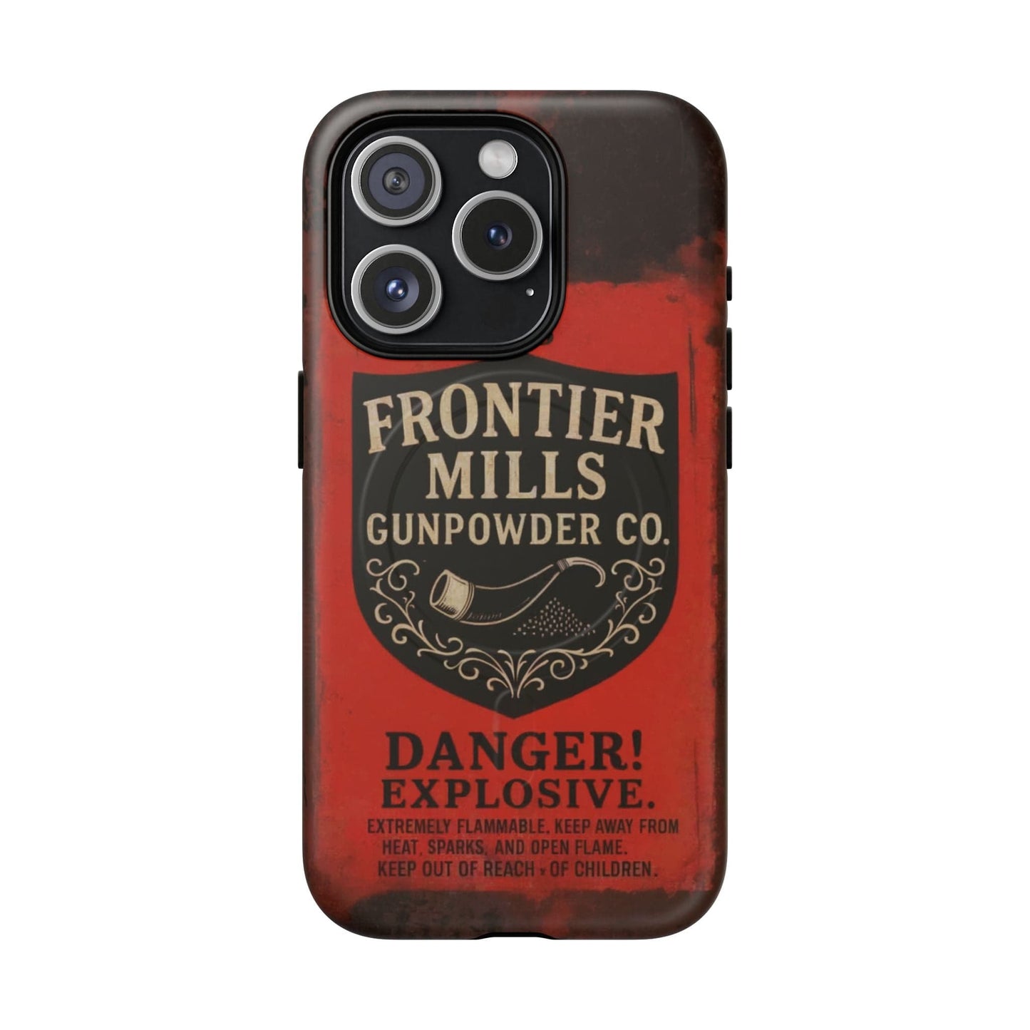 K-Factor Supply Co Frontier Mills Black Powder Tough Magnetic iPhone Case iPhone 15 Pro