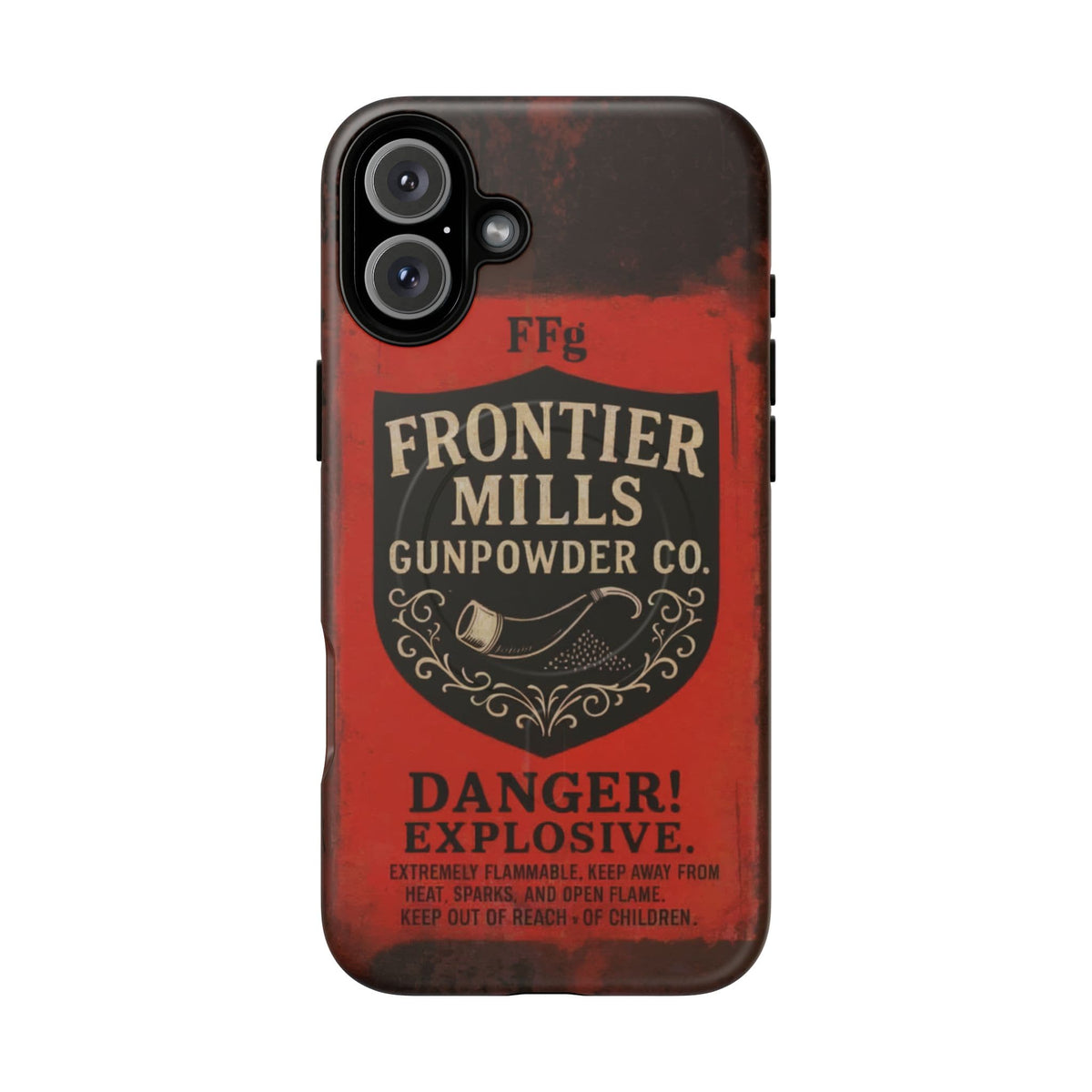 K-Factor Supply Co Frontier Mills Black Powder Tough Magnetic iPhone Case iPhone 16 Plus / Matte