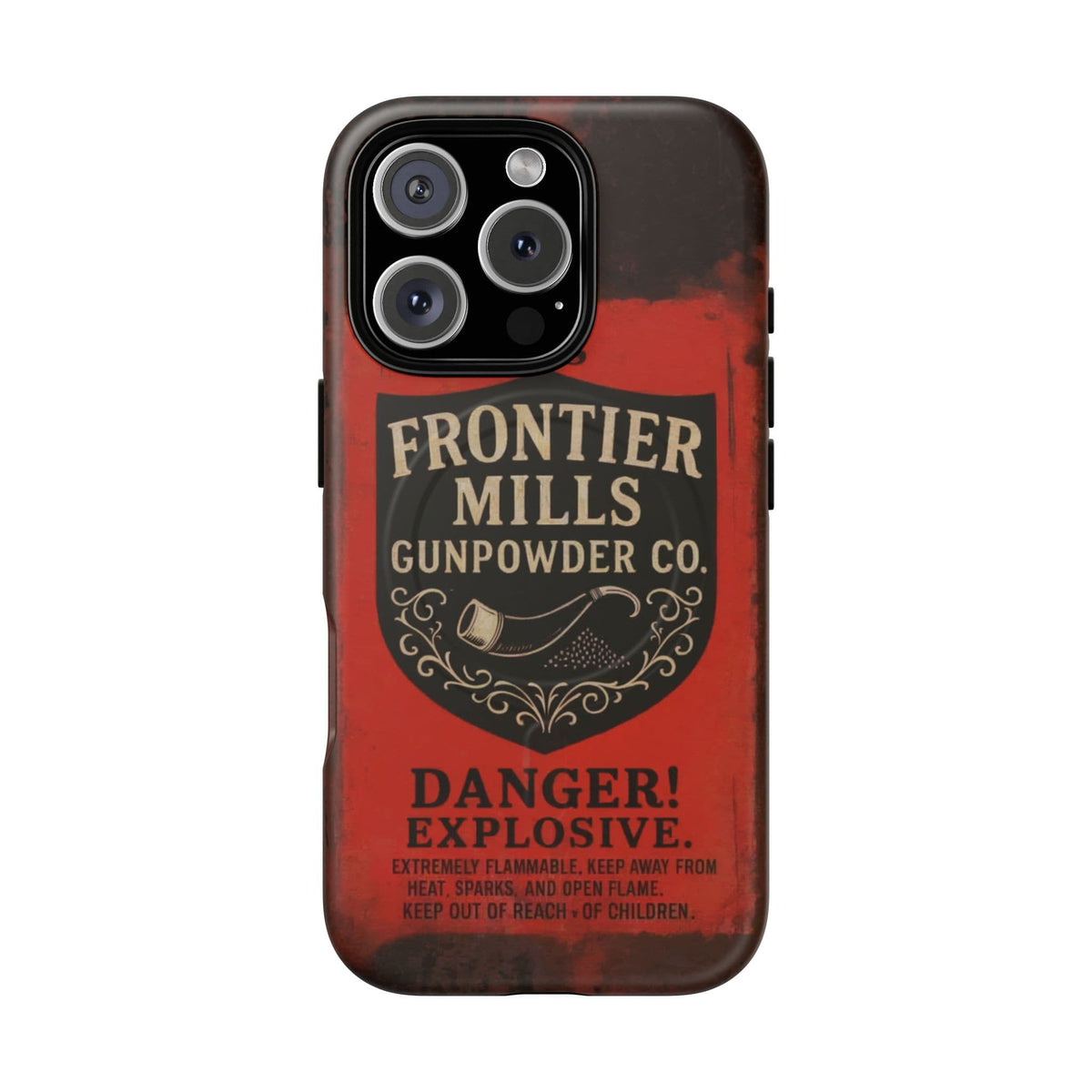 K-Factor Supply Co Frontier Mills Black Powder Tough Magnetic iPhone Case iPhone 16 Pro / Matte