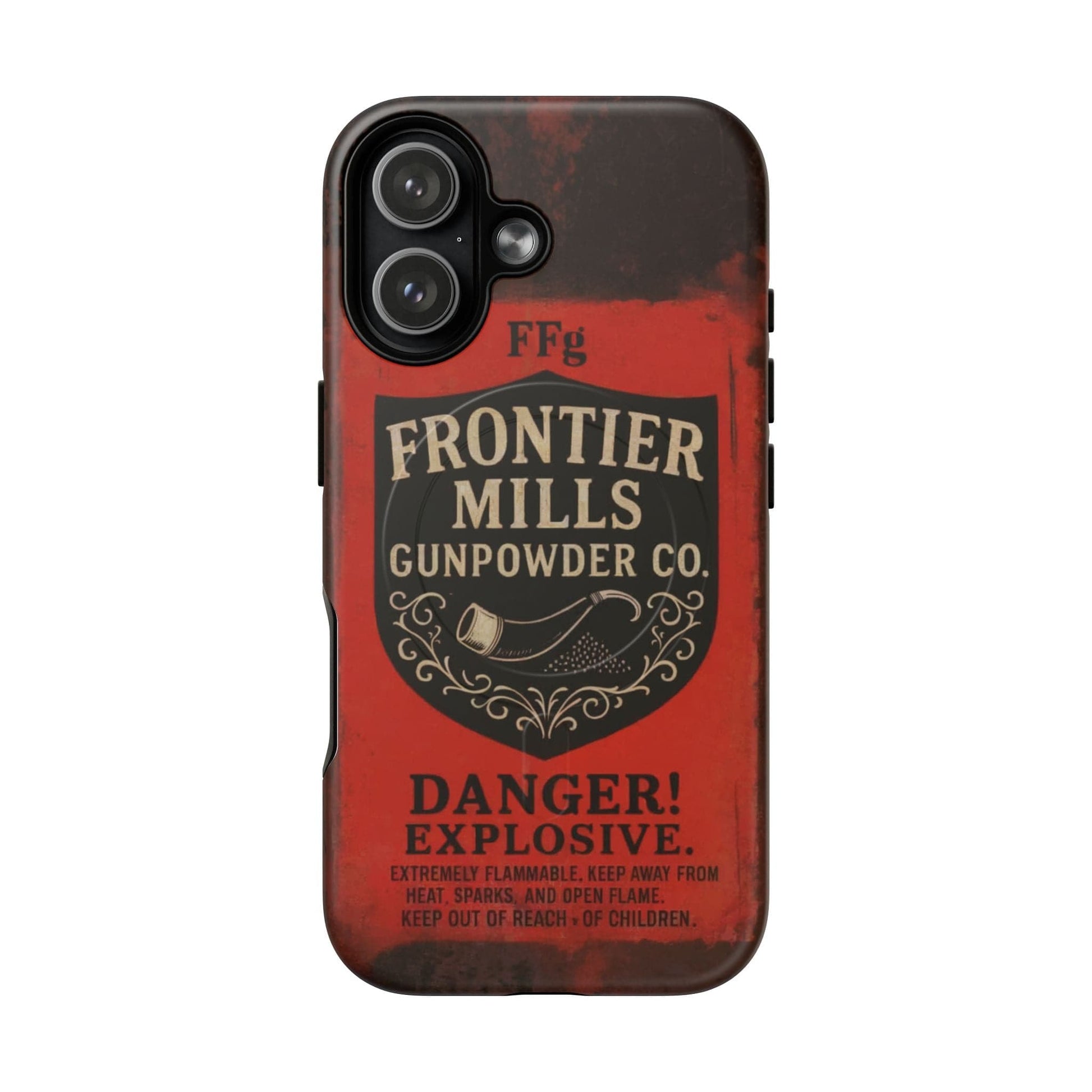 K-Factor Supply Co Frontier Mills Black Powder Tough Magnetic iPhone Case iPhone 17