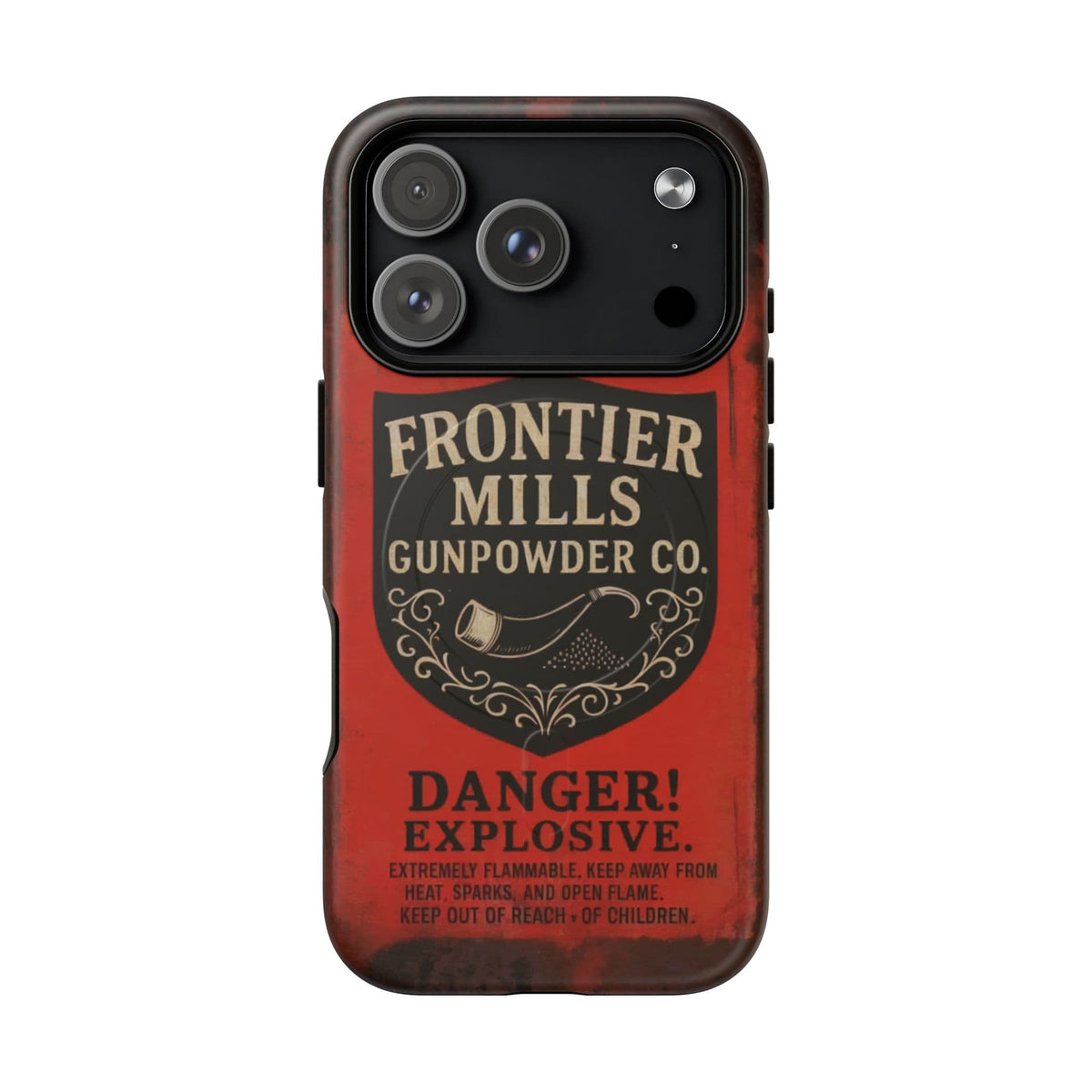 K-Factor Supply Co Frontier Mills Black Powder Tough Magnetic iPhone Case iPhone 17 Pro / Matte