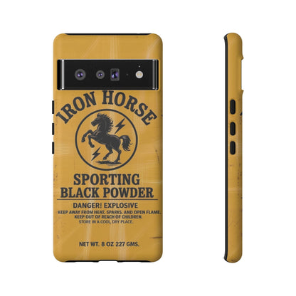 K-Factor Supply Co Iron Horse Black Powder Tough Android Case Google Pixel 6 Pro