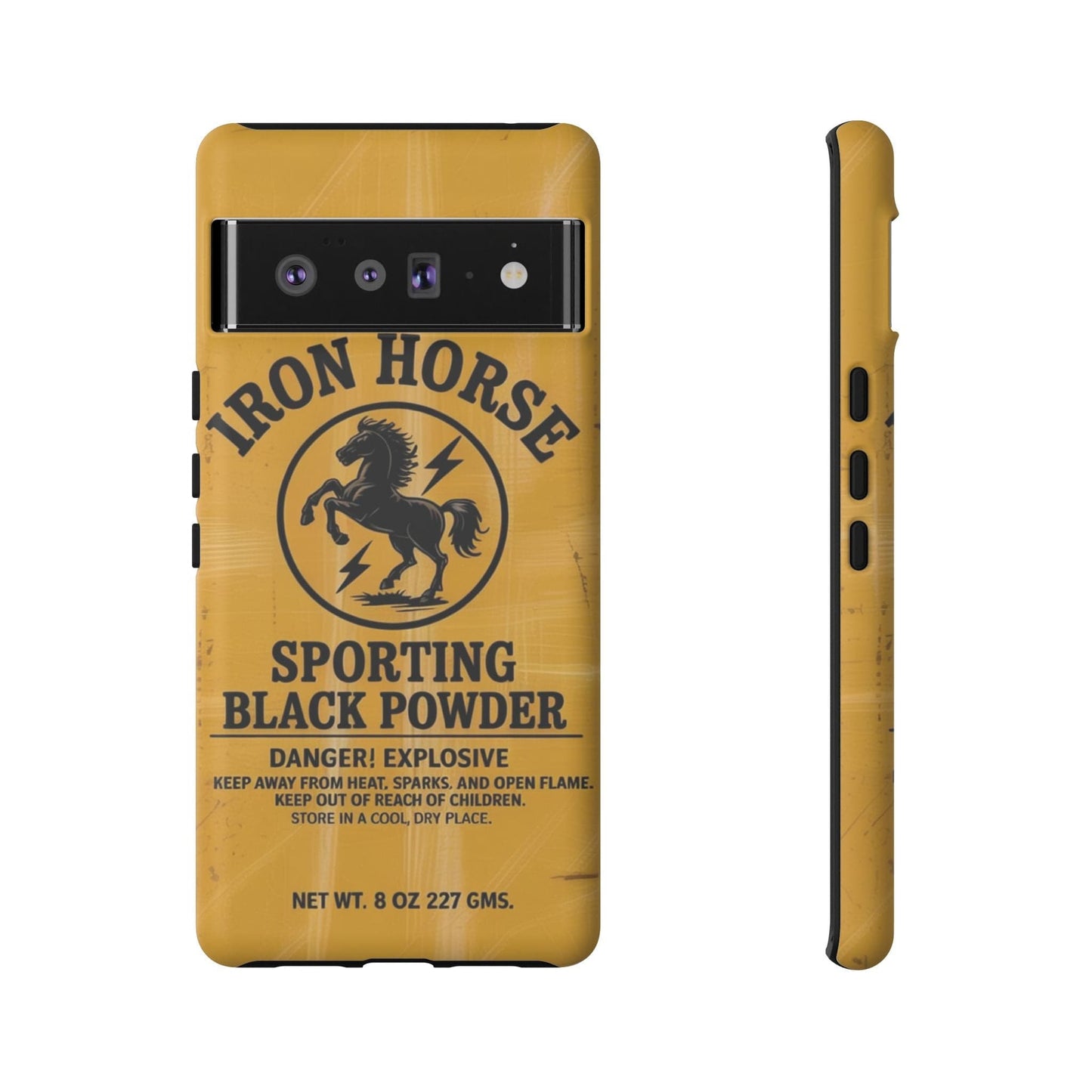 K-Factor Supply Co Iron Horse Black Powder Tough Android Case Google Pixel 6 Pro / Matte