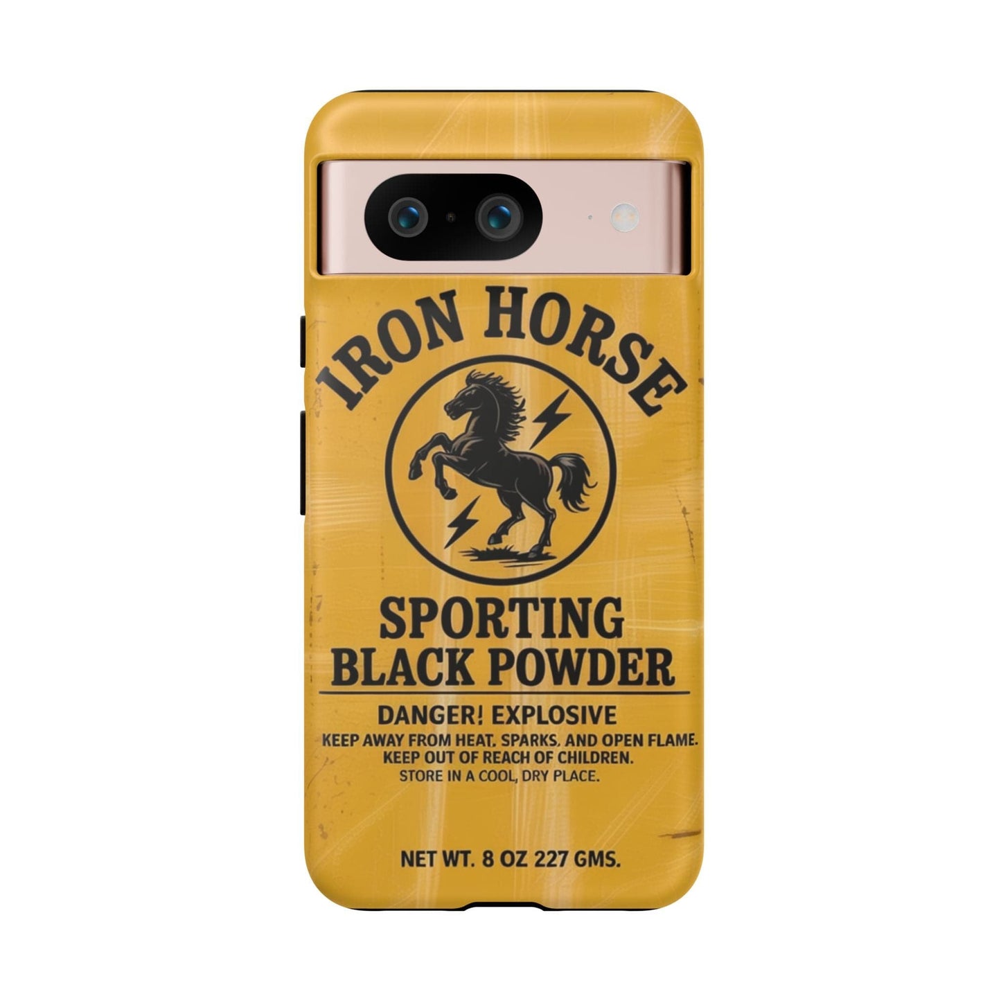 K-Factor Supply Co Iron Horse Black Powder Tough Android Case Google Pixel 8 / Matte