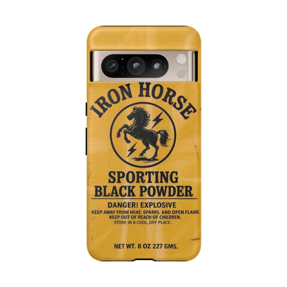 K-Factor Supply Co Iron Horse Black Powder Tough Android Case Google Pixel 8 Pro / Matte