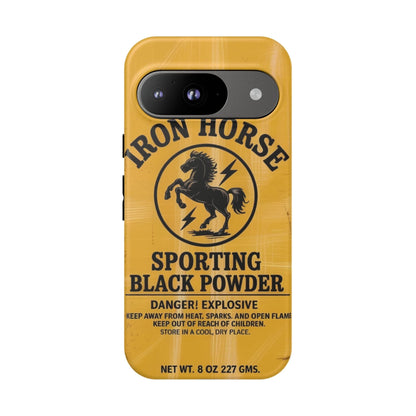 K-Factor Supply Co Iron Horse Black Powder Tough Android Case Google Pixel 9 / Matte