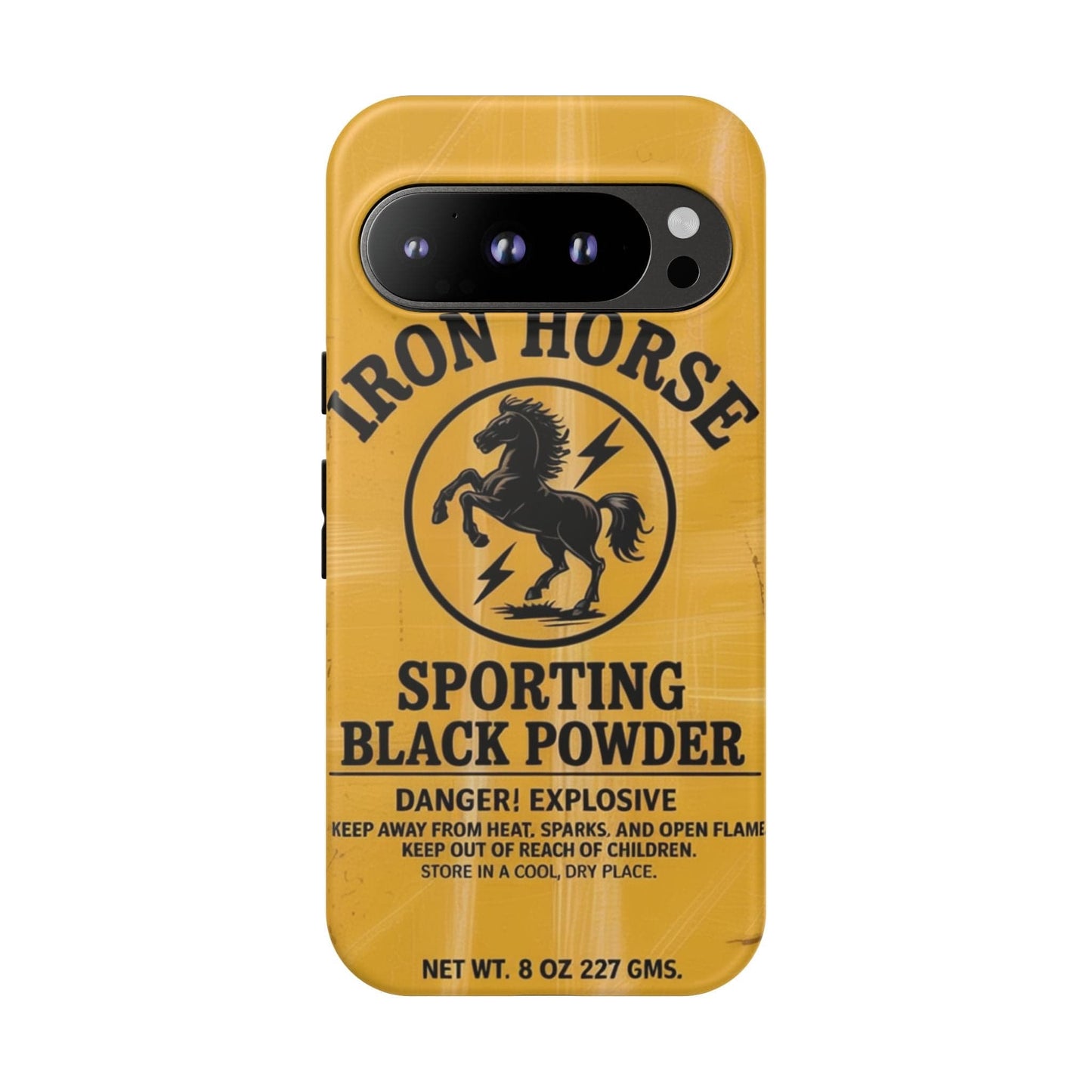 K-Factor Supply Co Iron Horse Black Powder Tough Android Case Google Pixel 9 Pro / Matte