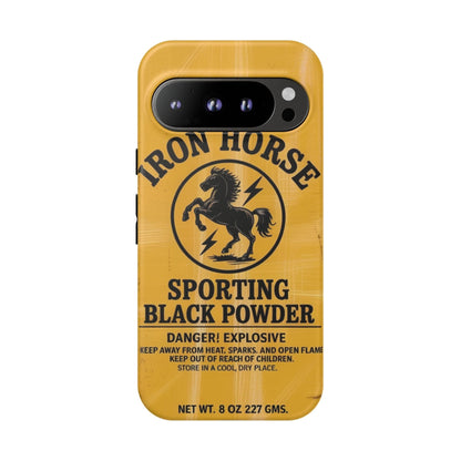 K-Factor Supply Co Iron Horse Black Powder Tough Android Case Google Pixel 9 Pro / Matte