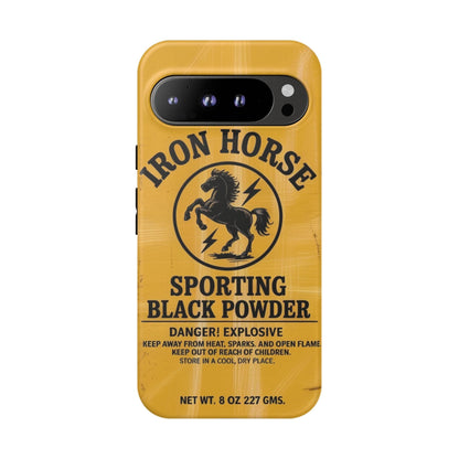 K-Factor Supply Co Iron Horse Black Powder Tough Android Case Google Pixel 9 Pro XL / Matte