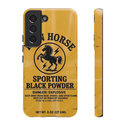 K-Factor Supply Co Iron Horse Black Powder Tough Android Case Samsung Galaxy S22 / Matte