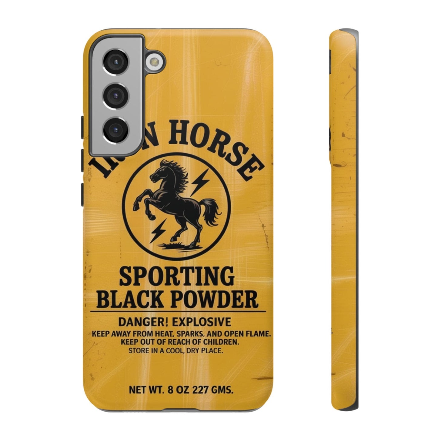 K-Factor Supply Co Iron Horse Black Powder Tough Android Case Samsung Galaxy S22 Plus / Matte