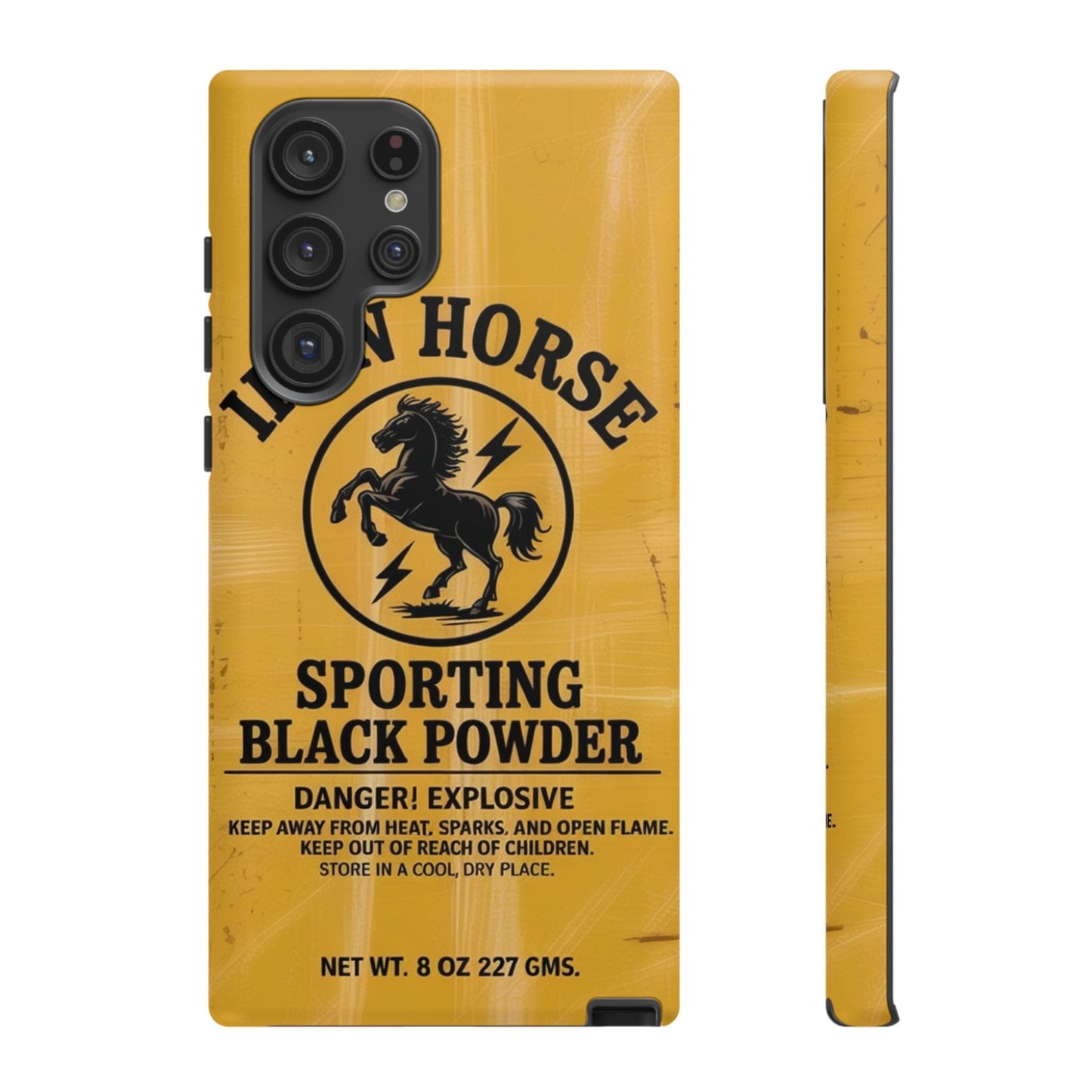 K-Factor Supply Co Iron Horse Black Powder Tough Android Case Samsung Galaxy S22 Ultra / Matte