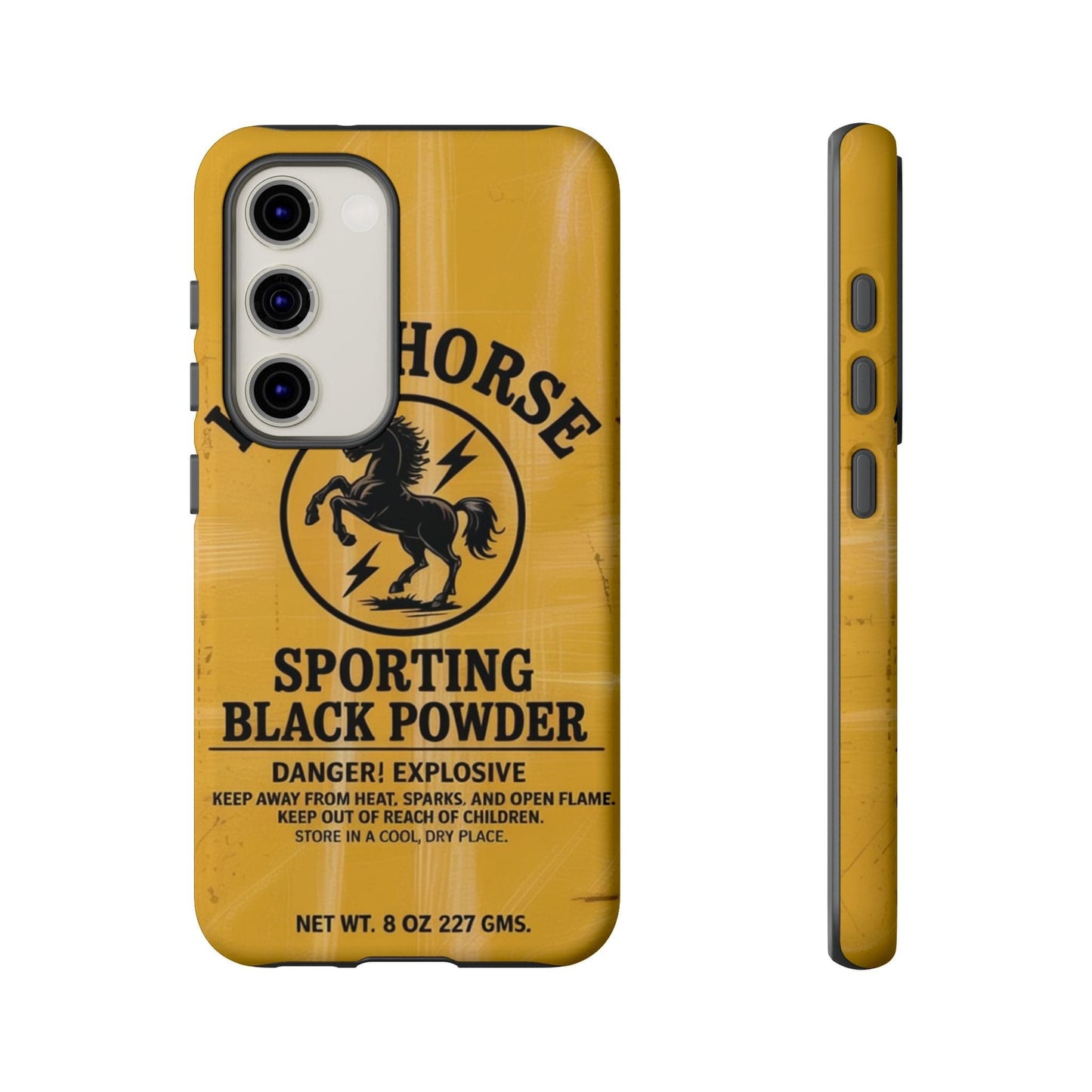 K-Factor Supply Co Iron Horse Black Powder Tough Android Case Samsung Galaxy S23 / Matte